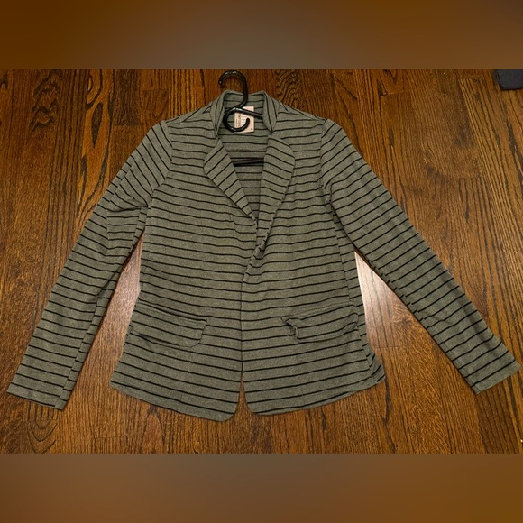 Anthropologie Gray Striped Jacket - Picture 2 of 6